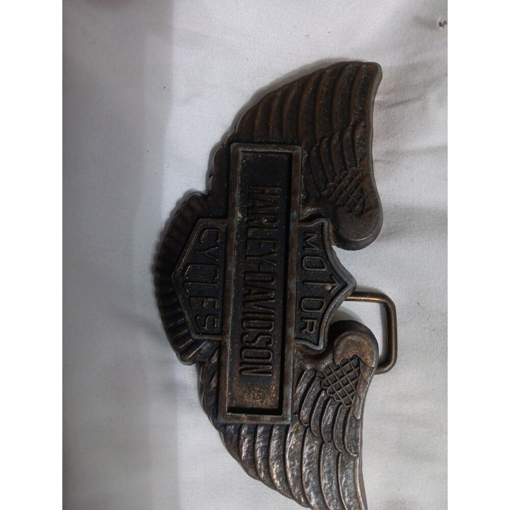 Harley Davidson Brass Belt Buckle Vintage  1970s.